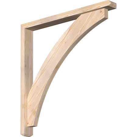 Ekena Millwork Thorton Craftsman Smooth Bracket w/ Offset Brace, Douglas Fir, 3 1/2"W x 32"D x 32"H BKT0402X32X32THR04SDF